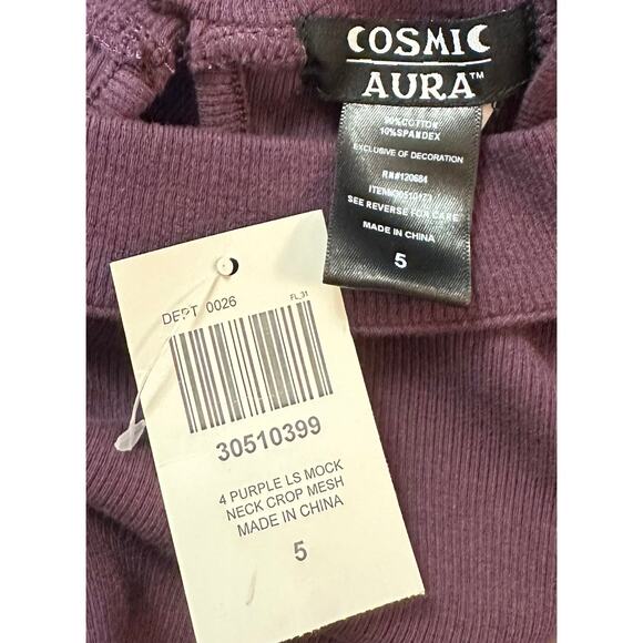 NWT Hot Topic Cosmic Aura Purple Long Sleeve Mock Neck Cutout Top Plus Size 5X - Picture 10 of 10